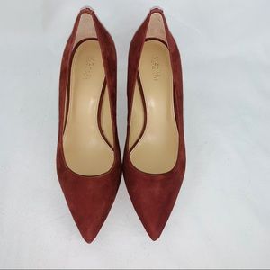 Michael Kors Brick Red Suede Flex Mid Pump
